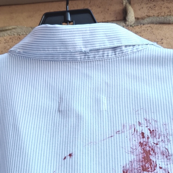 Zara Striped Distructex Painters Shirt - Picture 9 of 13